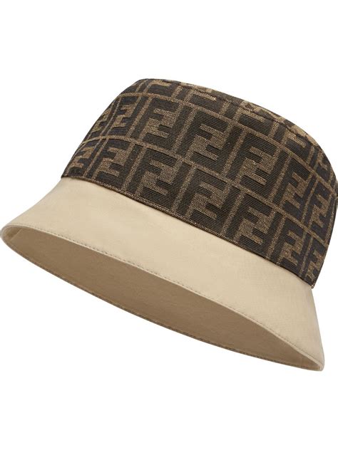 FENDI Cappello da Pescatore con Motivo FF in Misto Cotone .